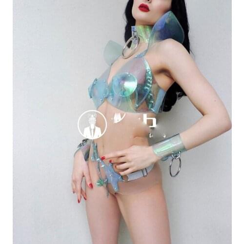 Nigclub stage show party girl gogo sexy laser costume technology show dance wear