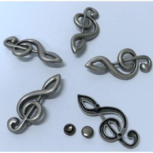 New Coming 30PCS 38X17MM Antique Silver Music Symbol Studs Rivet Punk Spike Shoes Belt Bag Bracelets Accessories Leather Craft