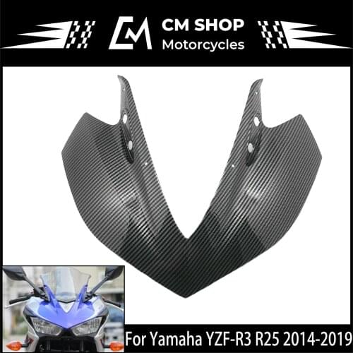 Motorcycle Carbon Fiber Fairing Parts ABS Front Protective Shell Injection Molded Suitable For YAMAHA YZF-R25 R300 2014 2019