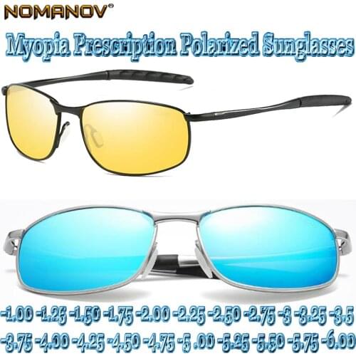 Al-mg Mirror Shield Men Women Polarized Sun Glasses Polarized Sunglasses Custom Made Myopia Minus Prescription Lens -1 to -6