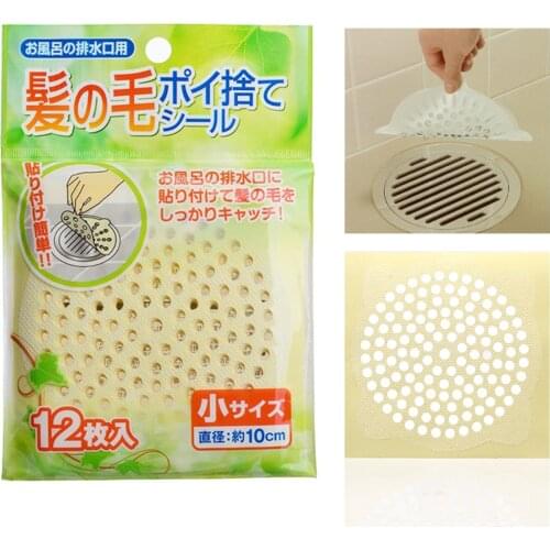 12PCS Disposable Hair Stopper Catcher Sewer Outfall Strainer Sink Filter Anti-blocking Floor Drain Kitchen Bathroom Accessories