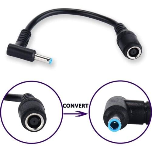 7.4x5.0mm to 4.5x3.0mm Tip Power Adapter Connector Converter for HP Laptop Stream Spectre Pavilion Envy Elitebook Split Chrome