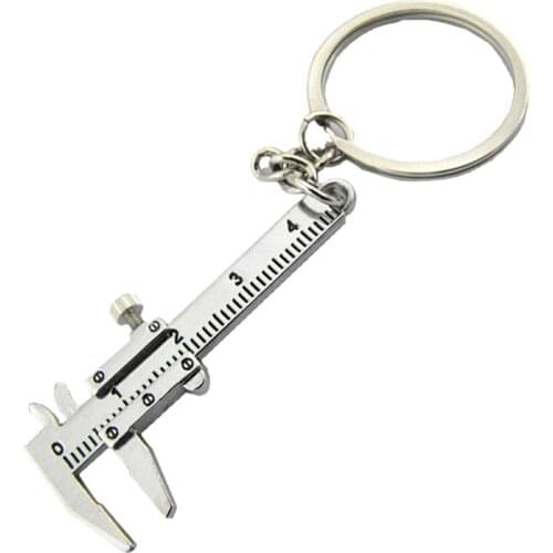Portable 0-4cm Mini Vernier Calipers Keychain Measuring Gauging Tools Key Ring Style Simulation Model Ruler Vernier Caliper