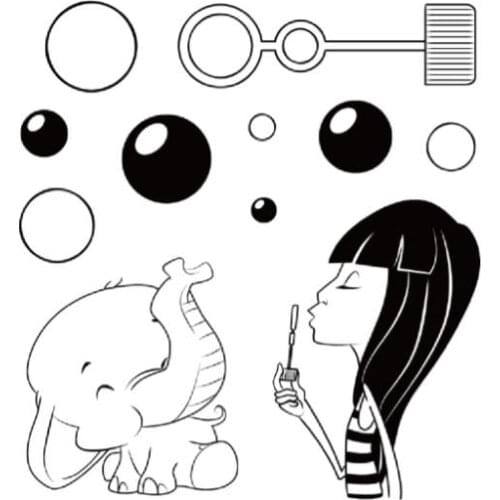 Bubble girl Transparent Clear Silicone Stamp/Seal for DIY scrapbooking/photo album Decorative clear stamp A1350