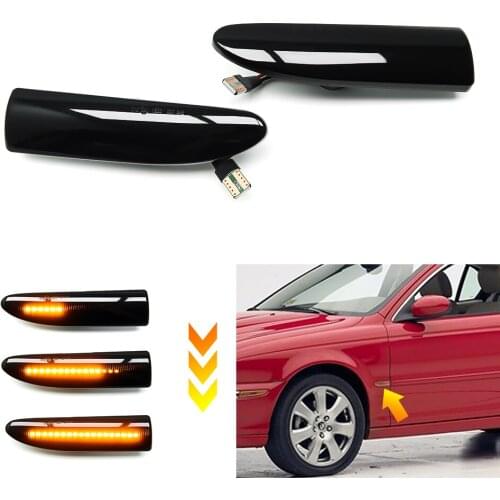 For Jaguar X-Type 2002 2003 2004 2005 2006 2007 2008 2009 Led Side Fender Marker Light Dynamic Turn Signal Car Indicator Lights