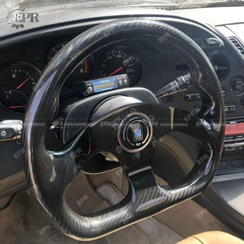Universal Matte Carbon Fiber Flat Type Steering Wheel (320mm diamete, 6 bolts 70mm PCD