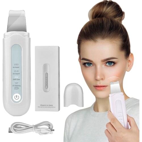 Face Ultrasonic Skin Scrubber Cleaner Ion Acne Blackhead Remover Peeling Shovel Cleaner Facial Massager Skin Scrubber Lift