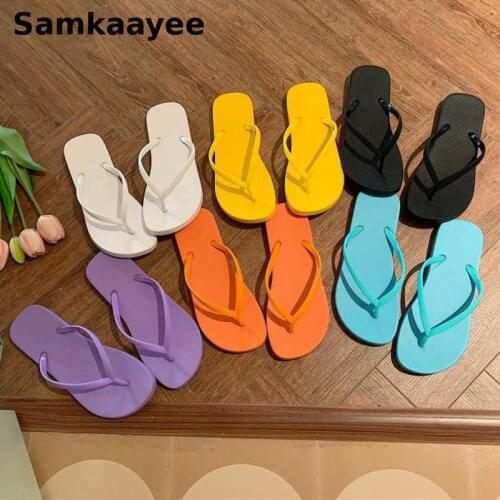 Size 36-40 Women Flip Flops Slippers Summer Female Sandals Thong Mujer Flats Beach Shoes Candy Color Solid Outdoor Zapatillas 13
