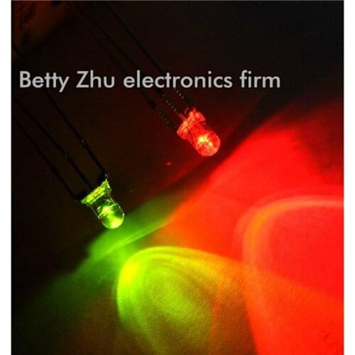 1000PCS/LOT LED 3MM round red and green light-emitting diode (common cathode diode) transparent shell water clear
