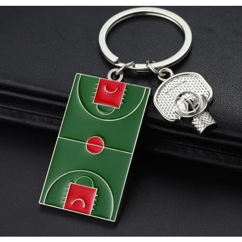 200Pcs/Lot Backboard Stadium Keychain Team Training Competition Battle Promo Sports Field Keyring Basketball Lover Trinket Gift