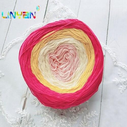 300g Space dye RAINBOW cotton yarn for knitting crocheting High quality Hand knitting crochet organic cotton soft threads t49