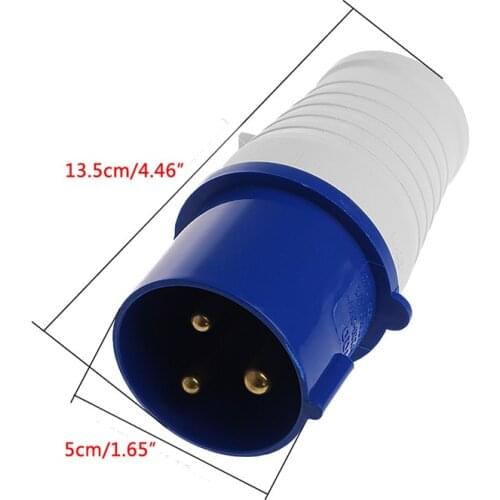 32 Amp 3 Pin Plug 220 - 250 Volt 2P+E Weatherproof IP44 32A Generator Heavy Duty #RW1209