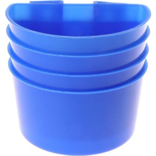 4pcs Pigeon Feeder Water Food Feeding Birds Parrots Hanging Cage Semicircle Bowl Birds Feeder Supplies