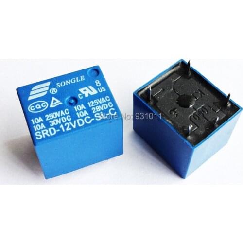 5pcs/LOT SONGLE Power Relay SRD-12VDC-SL-C T73 PCB Type 12V DC free shipping