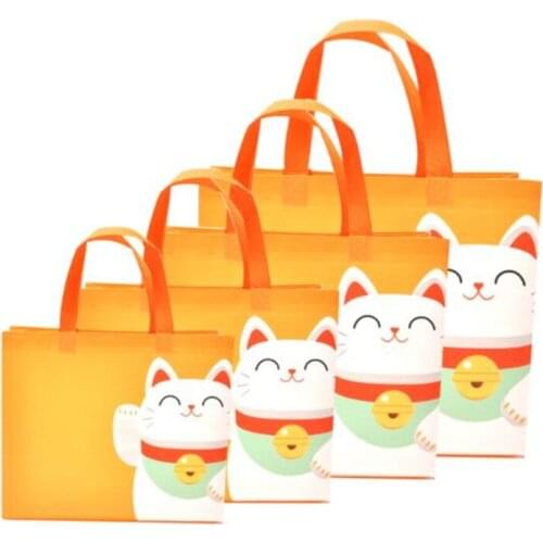 50Pcs/Lot Candy Bags Cookie Biscuit Packaging Supplies Snack Bag Wedding Party Favor Gift Non-Woven Fabric Pouch Handle Cartoon