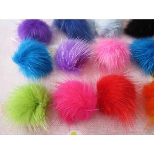 60pcs Bulk buy, mink hair Fur pom pom ball, craft, sewing, accesories, earplug, iphone, ipod supply medium size 30mm display