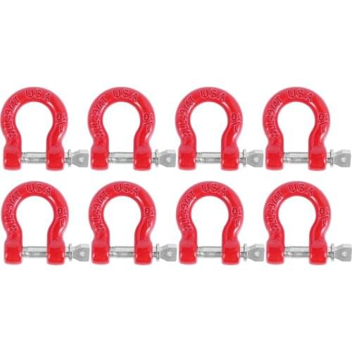 8Pcs Metal Front Rear Bumper Trailer Hook Tow Shackle Rescue Hook for 1/10 RC Rock Crawler Car Traxxas TRX4 TRX-4 SCX10