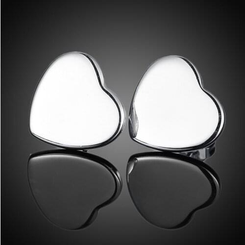 925 Sterling silver heart stud earrings Romantic lovely valentine gift wedding for women girl Earring Jewelry