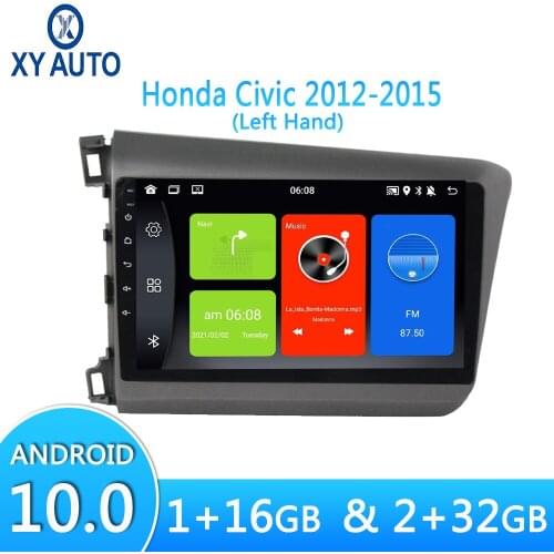 9-inch Android 10.0 Car Radio Car Multimedia For Honda Civic 2012-2015 LHD GPS Navigation Stereo Audio WiFi Video Bluetooth