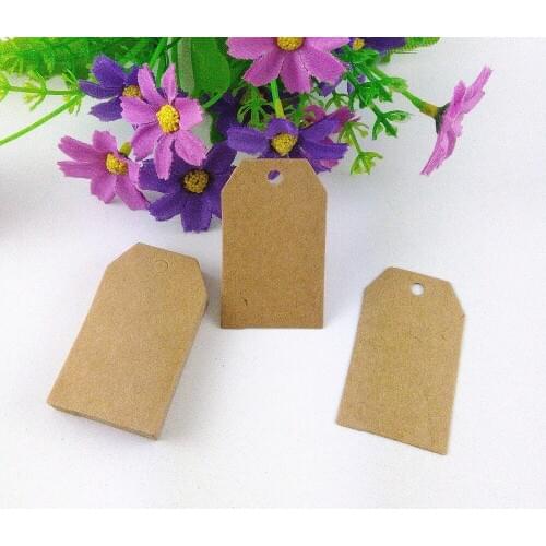 Free shipping 5x3cm Price Tags Blank Kraft Gift tags DIY Retro Kraft Paper cards Garment Tags accept custom logo
