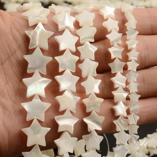 6mm/8mm/10mm/12mm/14mm White Star Natural Mother Of Pearl Shell Beads For Diy Bracelet Charm Jewelry Beads Accessories