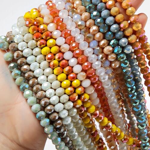 1 Strands New Two-tones Colors Crystal Rondelle Glass Faceled Beads for Jewelry Making Jewelry Diy Accessories Wholesale
