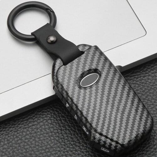 Car key case carbon fiber remote key cover buckle For KIA Sportage R GT Stinger GT Sorento Cerato Forte 2018 19 2020 Accessories