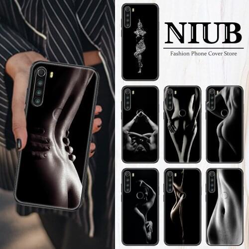 Sexy Woman Girl body shadow Phone Case For Xiaomi Redmi Note 7 8 9 10 7A 8T 9A 9T 9S 10S Pro black tpu cover fashion funda