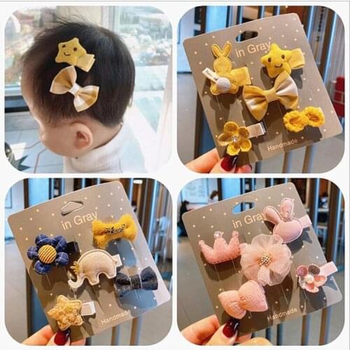 Baby hair clips little hair Sweet Style Baby Animal/Flower Decoration Bangs Clip Set Lovely Children Hair Accessories