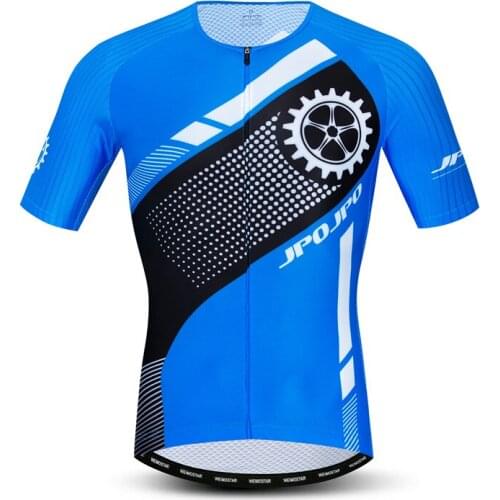 JPOJPO 2021 Cycling Jersey men Mountian Bike Jersey mtb Pro Bicycle Wear Short Sleeve High Quality Team Cycling Shirts Blue