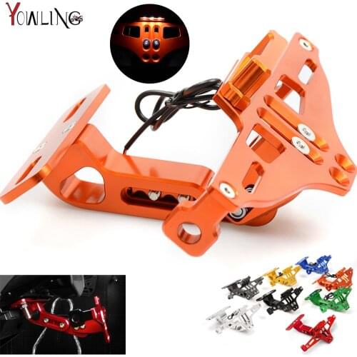 Motorcycle CNC License Plate Bracket Licence Plate Holder Frame Number Plate For 640 LC4 690 SMC 2008 2009 2010 2011 Orange