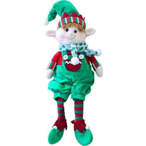 Christmas Decorations Red And Green Cloth Long Legged Elf Doll Desktop Decoration Crafts Are Suitable For Family Coffee Shops