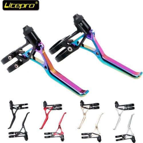 Litepro CNC Hollow 64g Ultralight Road Bicycle Folding Bike V Brake Lever for Brompton Folding for 14 16 20 Inch Handle Lever