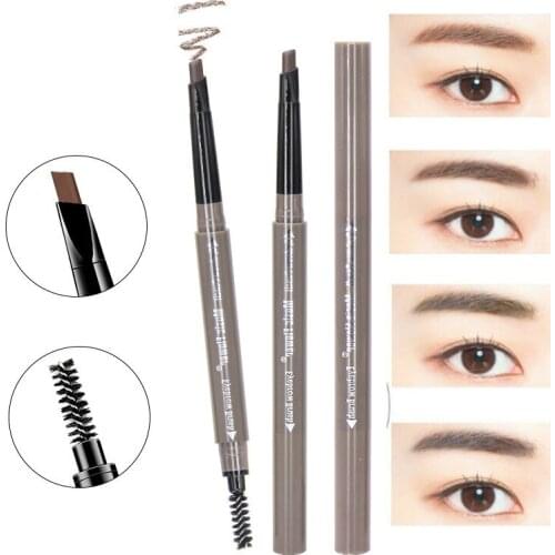 3D Eyes Makeup Set Brown Matte Eyebrow Pencil Womens Eye Brow Enhancer Pen Lasting Make Up Brush 4 Colors
