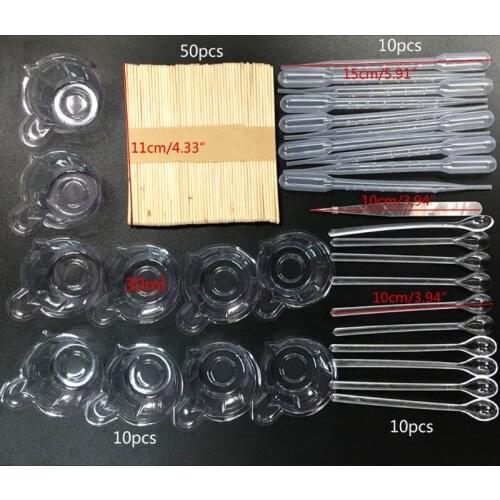 Epoxy Resin Tools Kit Divided Plastic Cups Tweezer Wooden Stirring Sticks Spoon