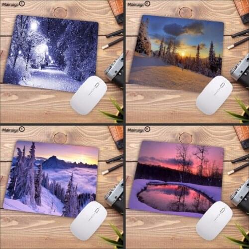 Mairuige Winter Beautiful Forest Scenery High Speed New Mousepad Size for 18x22cm 20x25cm 25x29cm Gaming Mousepads For CSGO LOL