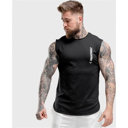 New male vest Fashion Mens Sleeveless Breathable Tank tops Bodybuilding Undershirt Clothing Brand Gyms Fitness Quick dry Vest