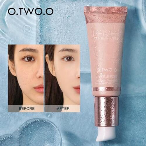 O.TWO.O Face Primer Make Up Shrink Pore Primer Base Whitening Smooth Natural Face Brighten Skin Invisible Pores Concealer TSLM2