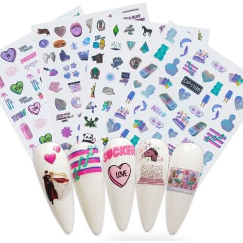 Steampunk Nail Polish Equipment Nail Stickers Set Nails Decorations Accesoires Nail Supplies Press On Nails Stickers and Decals