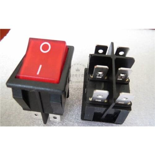 Original new 100% R22 series large current 22A rocker switch 6pin 2gear lightless warp rocker arm power switch