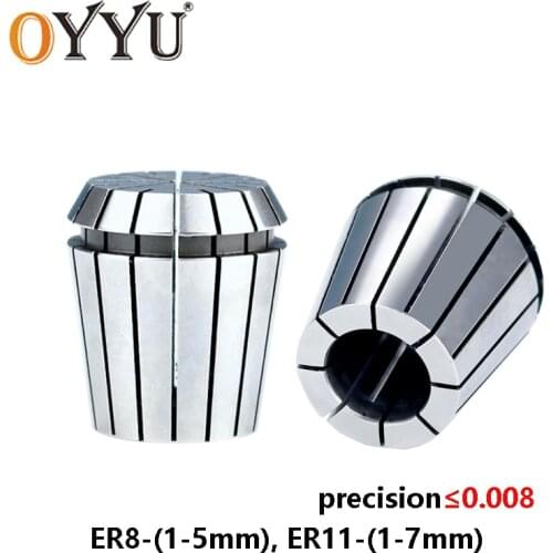 OYYU ER8 ER11 1 2 3 4 5mm Spring Chuck Collet AA High Precision 0.008 Engraving Machine Chucks 1pcs CNC Workholding Tools Holder