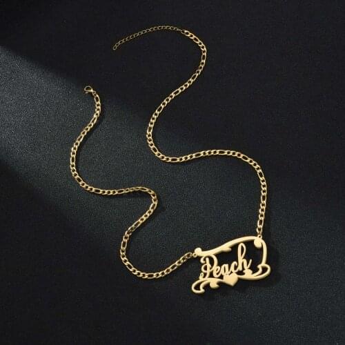Personalized Double Plated Name Necklace Customized Letter Figaro Chain Gothic Hip Hop Pendants For Man Woman Party Jewelry Gift