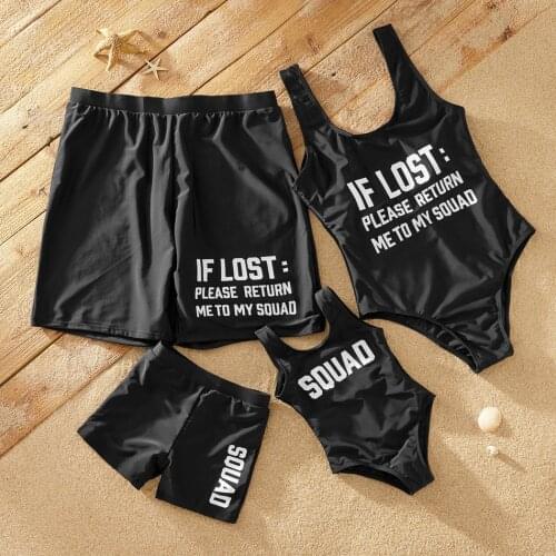 PatPat 2021 New Summer Classic Letter Print Matching Swimsuits