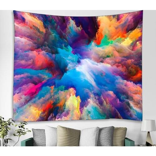 Psychedelic cloud Tapestry Wall Hanging hippie unicorn wall hanging purple macrame goblen Art abstract Polyester Wall Carpet