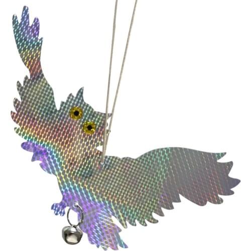 Garden Laser Reflective Fake Owl Supplies Hanging Reflective Owl Scarecrow Scares Bird Pigeons Woodpecker Repellent Birds