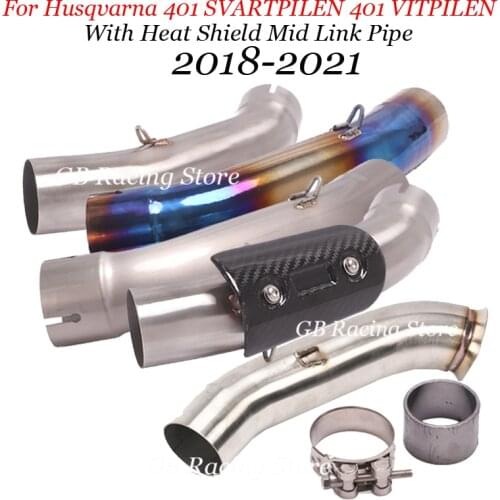 Motorcycle Exhaust Escape System Modify Muffler Carbon Fiber Mid Link Pipe For Husqvarna 401 SVARTPILEN 401 VITPILEN 18 19 20 21