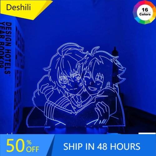 Seraph of the End Led Night Light for Bedroom Decor Nightlight Birthday Gift Anime 3d Lamp Seraph of the End