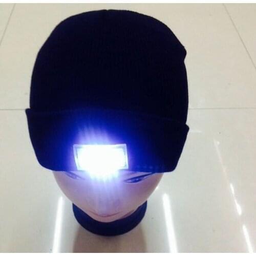 10 Pcs LED Lights Glow Unisex Button Battery Warm Knitted Hat Gift Men Boyfriend Mom Dad Night Running Climbing Cycling Camping