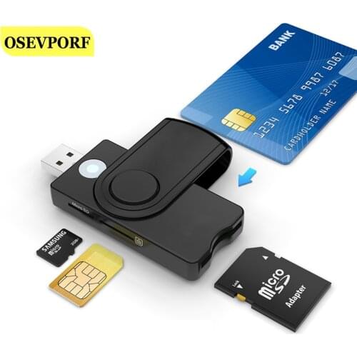OSEVPORF USB 3.0 2.0 Smart Card Reader TF Micro SD Memory ID Bank Emv Electronic Dnie Dni Citizen Sim Cloner Connector Adapter