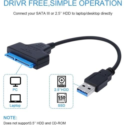 Usb Sata Cable Sata 3 To Usb 3.0 Adapter Computer Cables Connectors External SSD HDD Hard Drive 22 Pin Sata III A25
